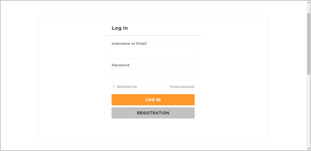 Log in with registered details